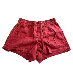 GAP Burgundy Women's Casual Linen-Blend Shorts in Size M